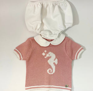 Koally Baby Sets Amber Dusty Pink Seahorse 3-Piece Set