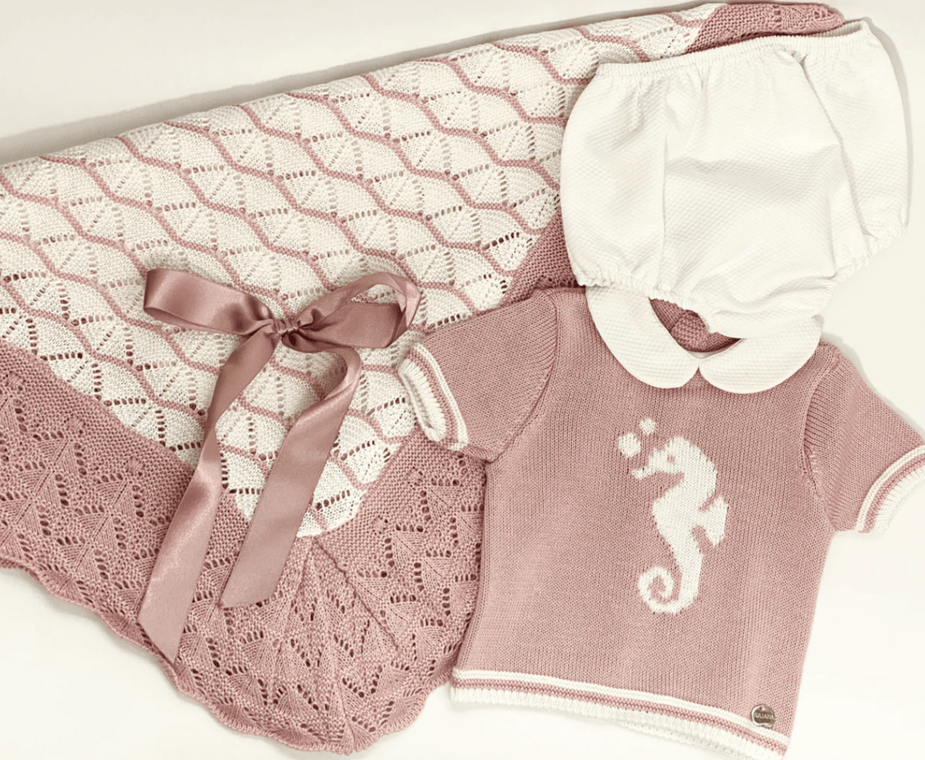 Koally Baby Sets Amber Dusty Pink Seahorse 3-Piece Set