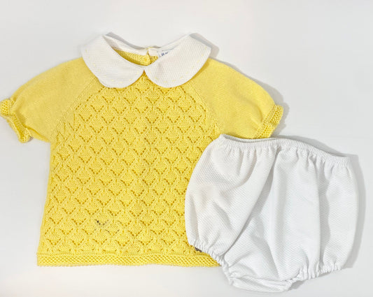 Koally Baby Sets Daisy Yellow Knitted 3-Piece Set